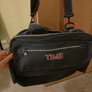 Navy blue Time tote bag